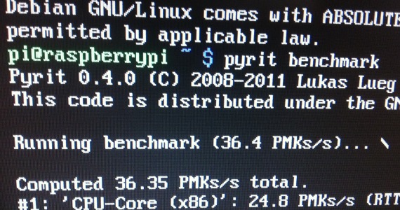Raspberry Pi Pyrit Benchmark