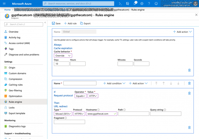 HTTP to HTTPS Redirect on Azure CDN – Gyp the Cat dot Com